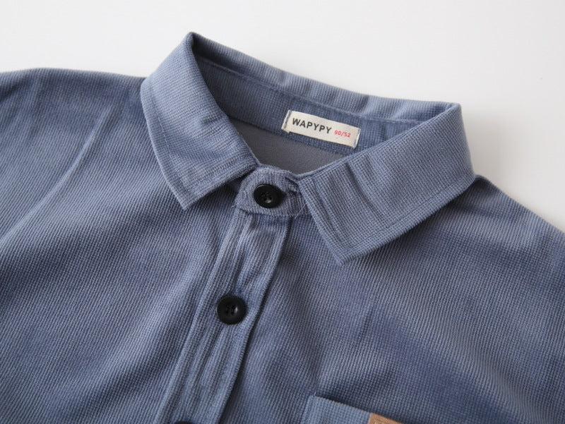 [383205] - Atasan Baju Kemeja Lengan Panjang Anak Laki-Laki Cowok - Motif Utility Style - BABYHOKI STORE