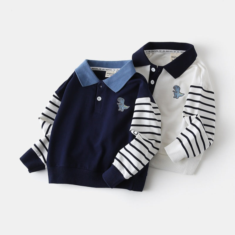 [383220] - Atasan Sweater Lengan Panjang Anak Laki-Laki Cowok - Motif Collared Dino - BABYHOKI STORE