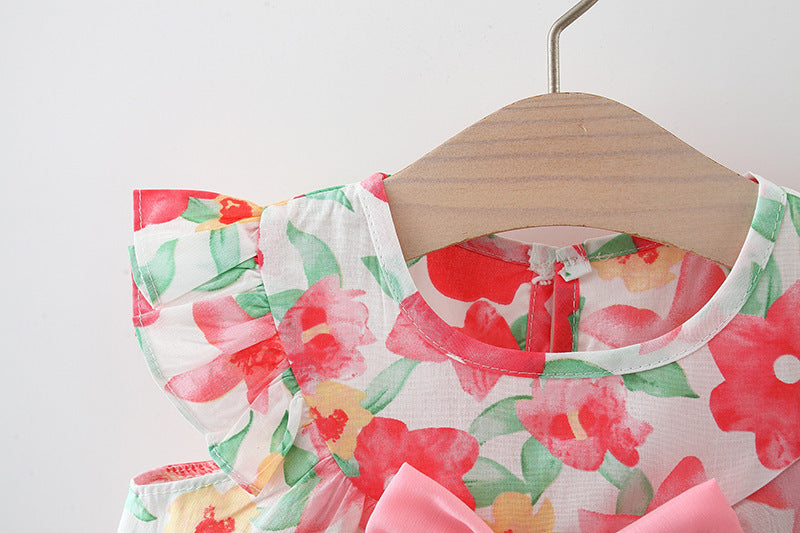 [340393] - Baju Mini Dress Pantai Fashion Setelan Anak Perempuan - Motif Wide Flowers