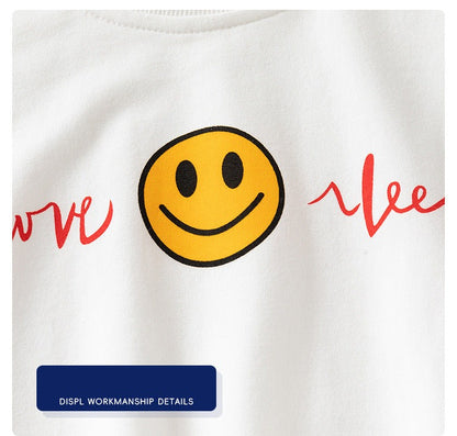 [5131088] - Baju Atasan Sweater Lengan Panjang Fashion Anak Laki-Laki - Motif Smile Emote