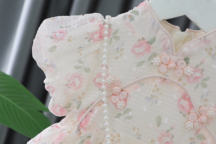 [340396] - Baju Mini Dress Fashion Sanghai Anak Perempuan - Motif Cute Flower