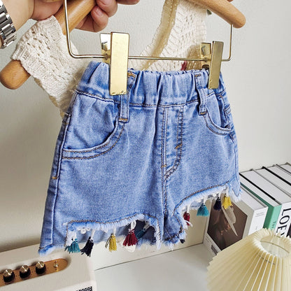[363622] - Baju Setelan Rajut Kutung Celana Jeans Rawis Fashion Anak Perempuan - Motif Knit Flower