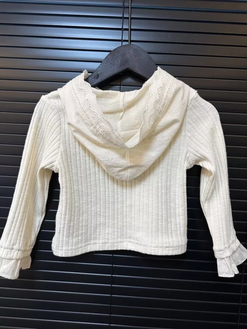 [5071140] - One Set 2in1 Baju Setelan Atasan Hoodiee Lengan Panjang Bawahan Celana Panjang Korean Version Anak Perempuan Cewek - Motif Top Hoodie Lace - BABYHOKI STORE