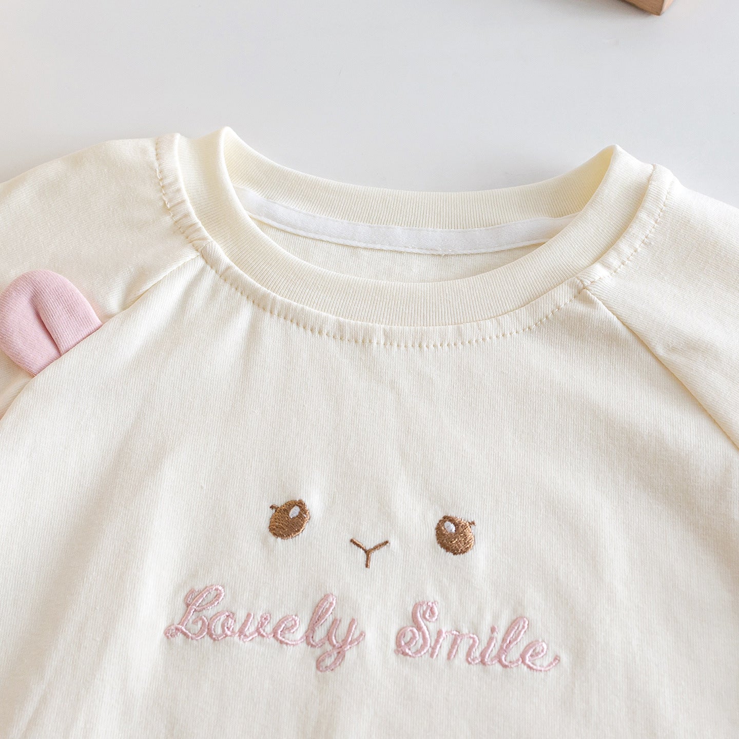 [363943] - One Set 2in1 Baju Setelan Atasan Kaos Lengan Panjang Bawahan Celana Panjang Jeans Kulot Fashion Korean Style Anak Cewek Perempuan - Motif Lovely Smile - BABYHOKI STORE