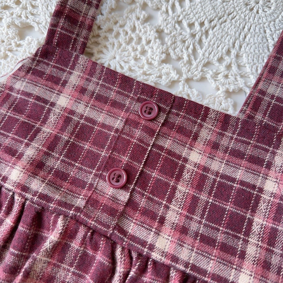 [963151] - One Set 3in1 Baju Setelan Atasan Lengan Panjang Vest Kutung Plaid Bawahan Celana Panjang Kulot British Version Style Anak Perempuan Cewek - Motif Plaid Sweet - BABYHOKI STORE - BABYHOKI STORE
