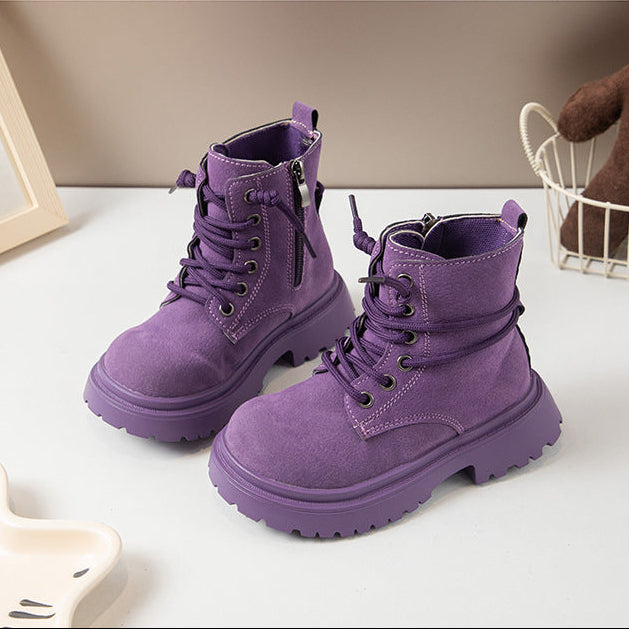 [381269 Size 26-36] - Sepatu Short Boots Shoes Anak Perempuan Cewek - Motif Soft Color Solid - BABYHOKI STORE