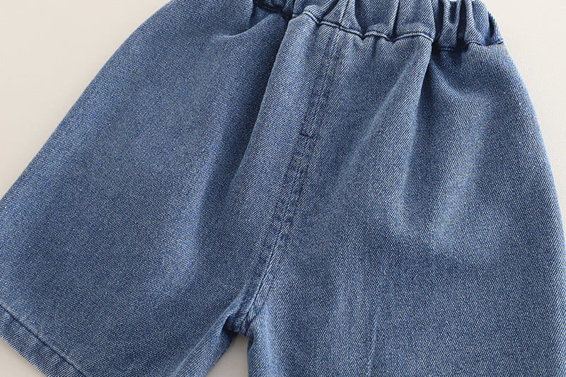 [345503] - One Set 2in1 Baju Setelan Summer Outfit Atasan Koas Lengan Pendek Bawahan Celana Pendek Jeans Fashionable Anak Cowok Laki-Laki - Motif Animal Pictures - BABYHOKI STORE - BABYHOKI STORE