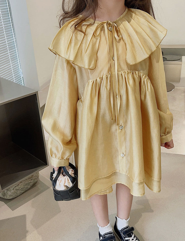 [507976] - Baju Dress Tali Kancing Fashion Anak Perempuan - Motif Lace Rope