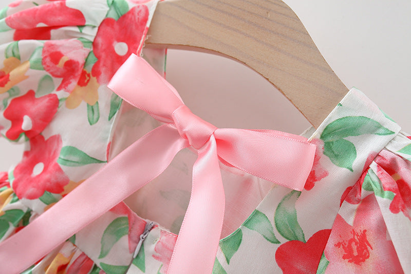 [340383] - Baju Mini Dress Fashion Anak Perempuan - Motif Powdered Flowers