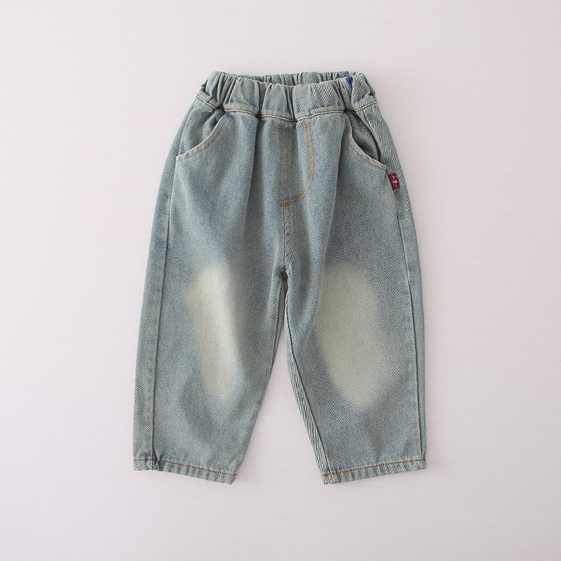 [345488] - One Set 2in1 Baju Setelan Atasan Round Neck Lengan Panjang Bawahan Celana Panjang Jeans Fashion Trendi Anak Cowok Laki-Laki - Motif Alphabet - BABYHOKI STORE - BABYHOKI STORE