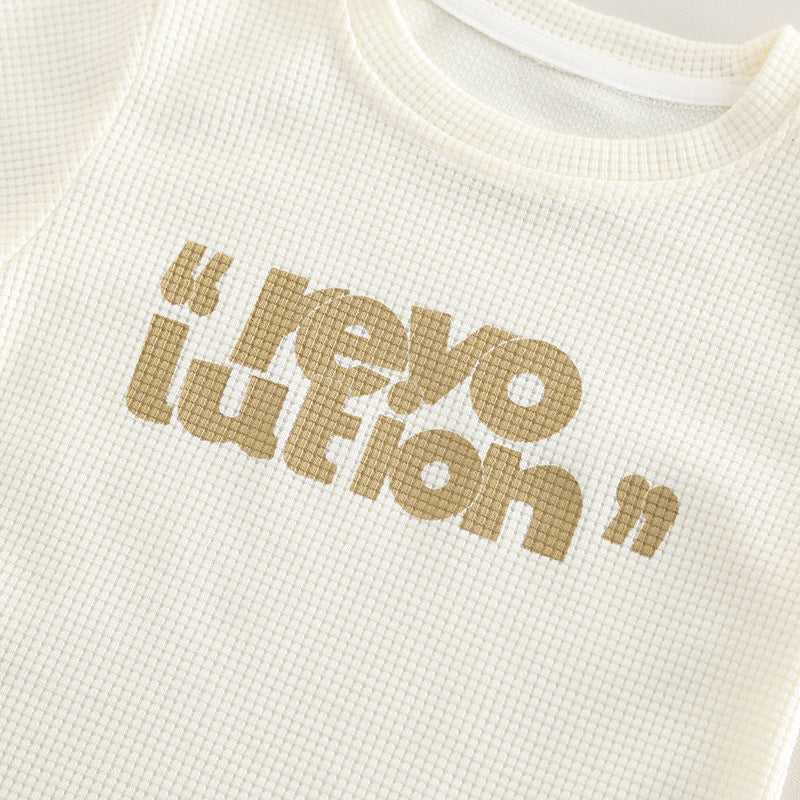 [368578] - One Set 2in1 Baju Setelan Atasan Kaos Lengan Pendek Bawahan Celana Pendek Fashion Comfortable Anak Perempuan Cewek - Motif Revolution Writing - BABYHOKI STORE