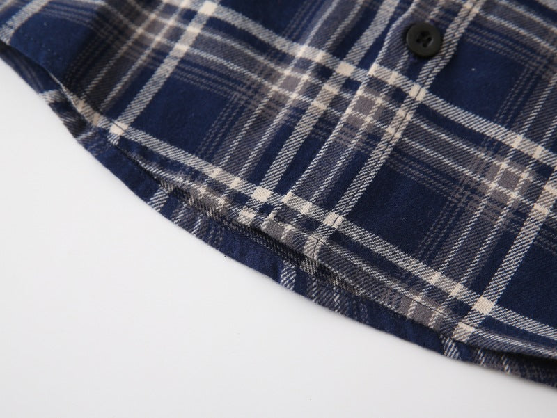 [383207] - Baju Atasan Kemeja Lengan Panjang Anak Laki-Laki - Motif Plaid / Tartan