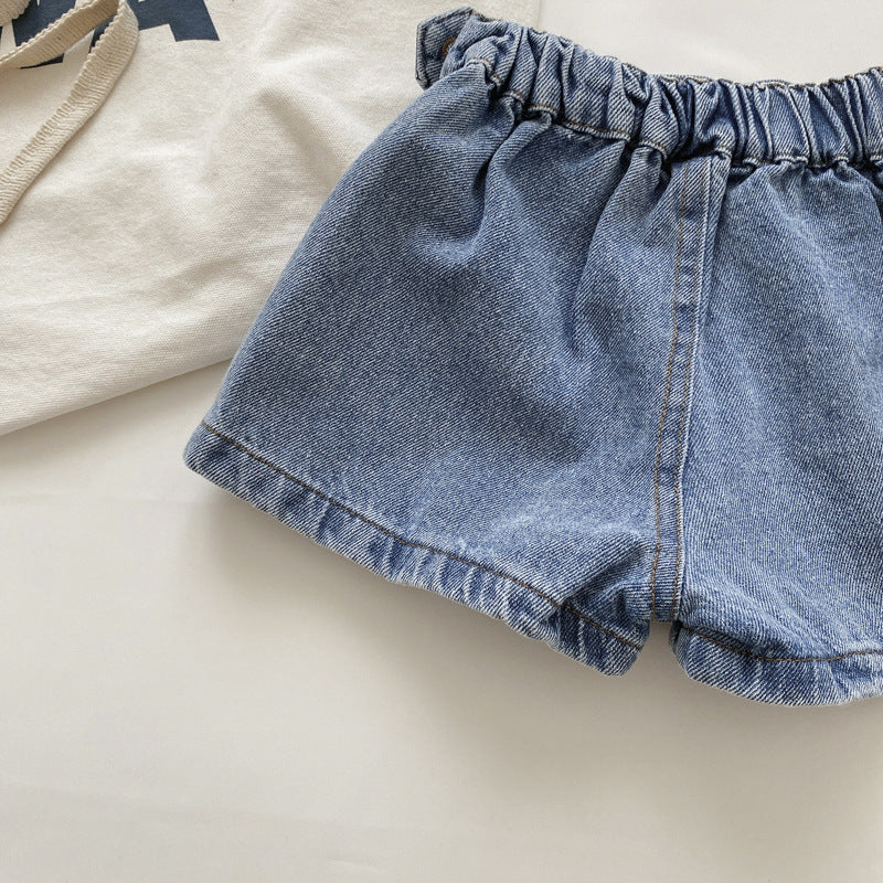 [508233] - Celana Jeans Model Semi Rok Fashion Anak Perempuan - Motif Side Cover