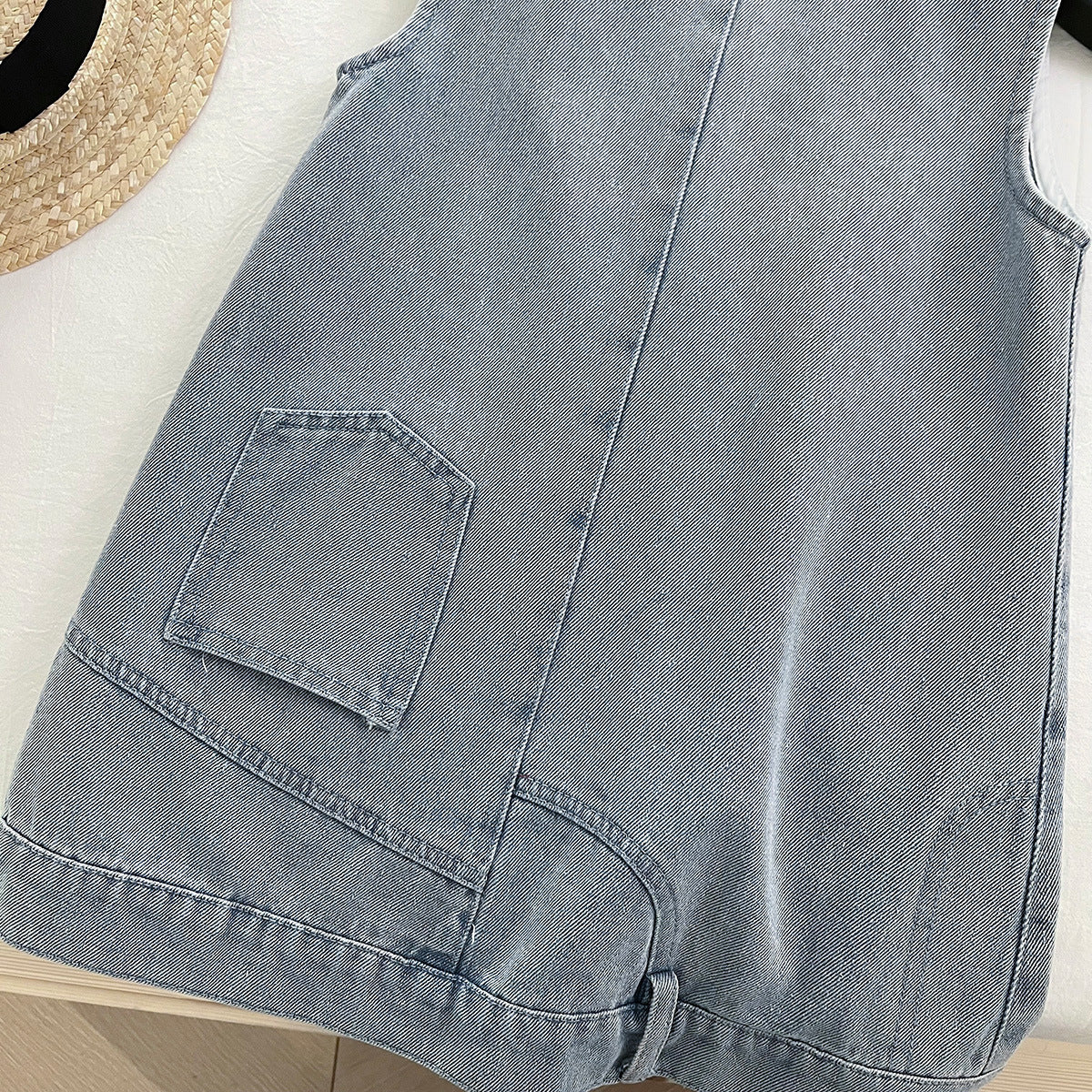 [963259] - Baju Gaun Denim Dress Lengan Kutung Korean Style Anak Perempuan Cewek - Motif Denim - BABYHOKI STORE