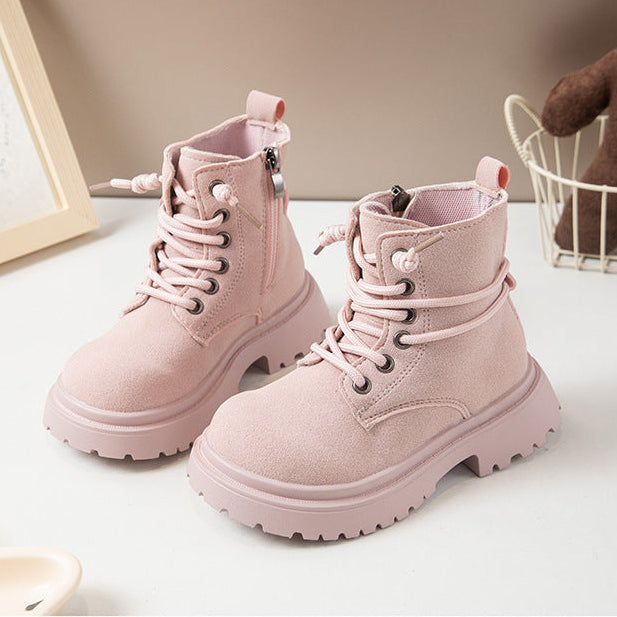 [381269 Size 26-36] - Sepatu Short Boots Shoes Anak Perempuan Cewek - Motif Soft Color Solid - BABYHOKI STORE