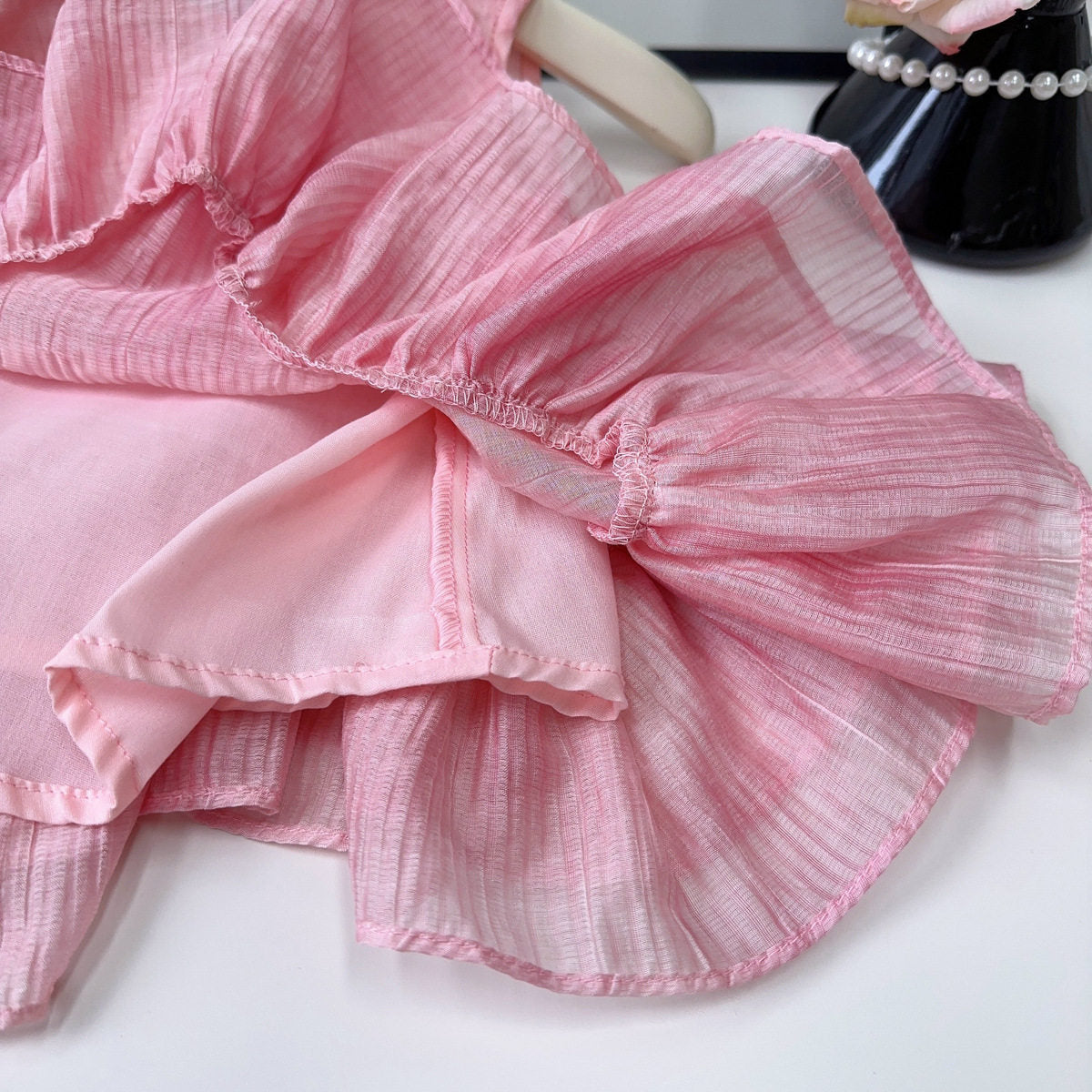 [363967] - One Set 2in1 Baju Setelan Atasan Lengan Kutung Ruffled Bawahan Panjang Kulot Korean Style Fashion Style Anak Cewek Perempuan - Motif Floral - BABYHOKI STORE