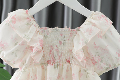 [340461] - Baju Dress Lengan Pendek Fashion Anak Perempuan - Motif Flower Breeze