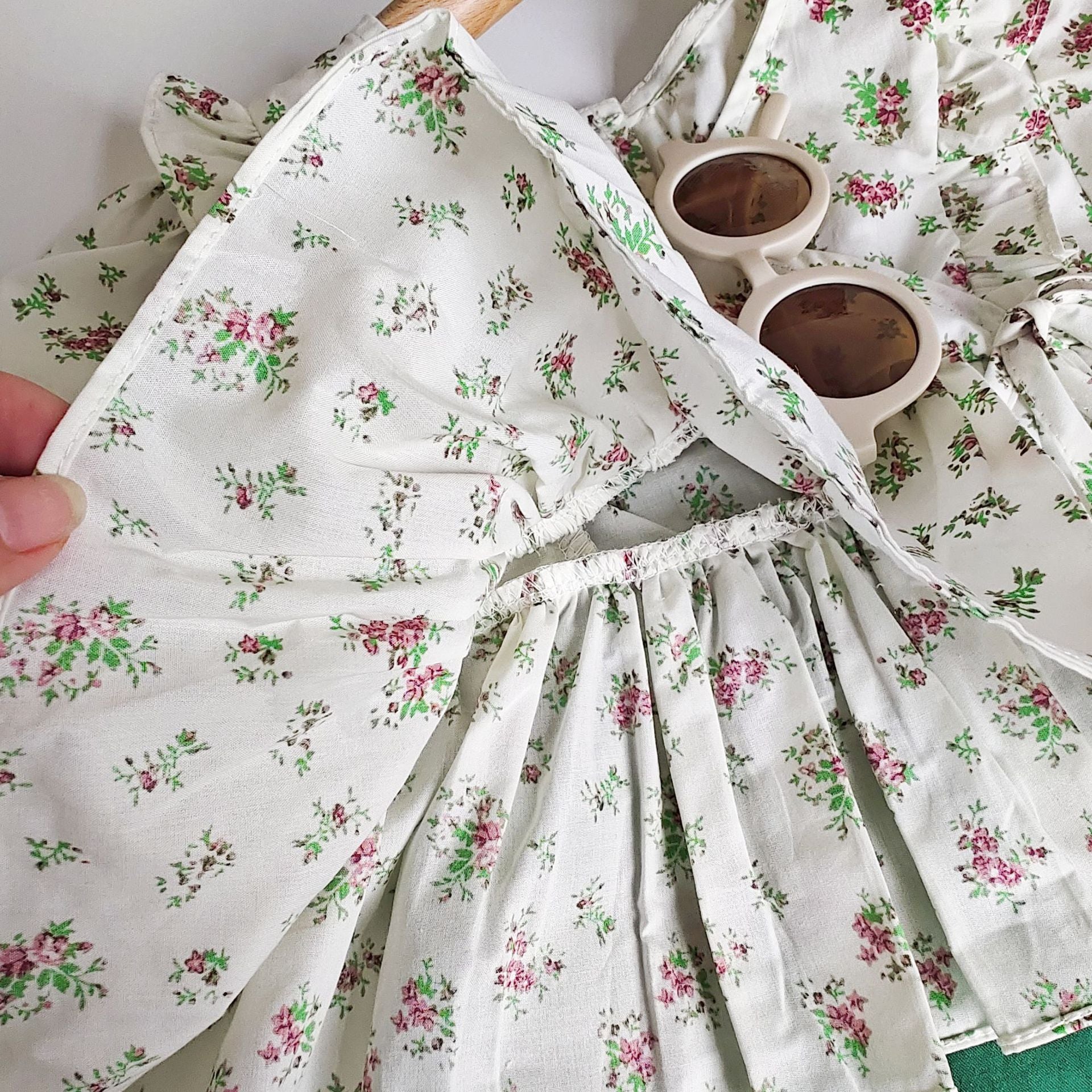 BABYHOKI STORE Usia 7 8 9 10 Tahun Baju Anak Tanggung Cewek [363624] - Setelan Blouse Bawahan Pendek Anak Perempuan - Motif Tie Flowers