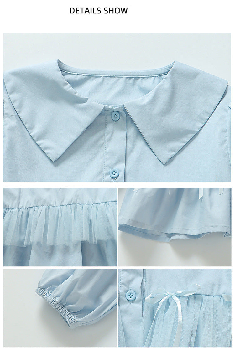[963127] - One Set 2in1 Baju Setelan Atasan Blouse Lengan Panjang Bawahan Celana Panjang Jeans Korean Fashion Style Anak Perempuan Cewek - Motif Top Bow Bottom Love - BABYHOKI STORE