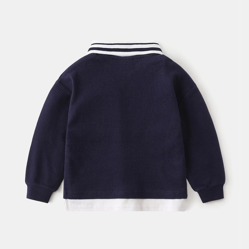 [383211] - Atasan Sweater Baju Lengan Panjang Anak Laki-Laki - Motif Lettered Pockets