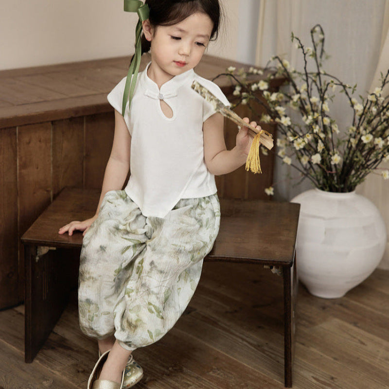 [5071061] - Setelan Baju Kutung Celana Panjang Fashion Anak Perempuan - Motif Calligraphy Art
