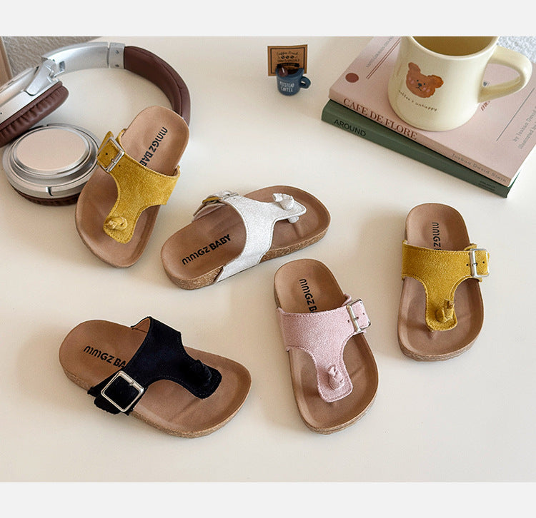 [381275 Size 21-30] - Sandal Flip Flop Slippers Fashion Anak Laki Laki Cowok & Perempuan Cewek - Motif Strap Soft Color - BABYHOKI STORE