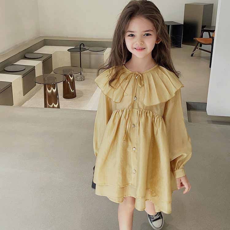 [507976] - Baju Dress Tali Kancing Fashion Anak Perempuan - Motif Lace Rope