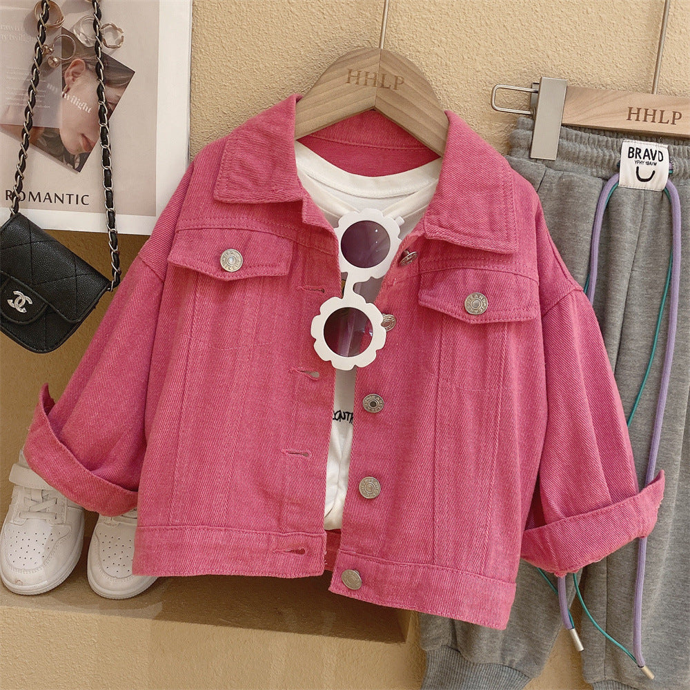 [508227 ] - Atasan Jaket Jeans Anak Perempuan - Motif Cute Animal