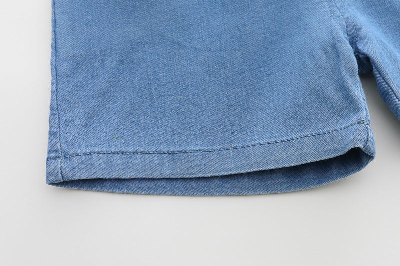 [368591] - One Set 2in1 Baju Setelan Atasan Polo Lengan Pendek Bawahan Celana Pendek Jeans Comfortable Casual Fashion Anak Laki Laki Cowok - Motif Cars - BABYHOKI STORE