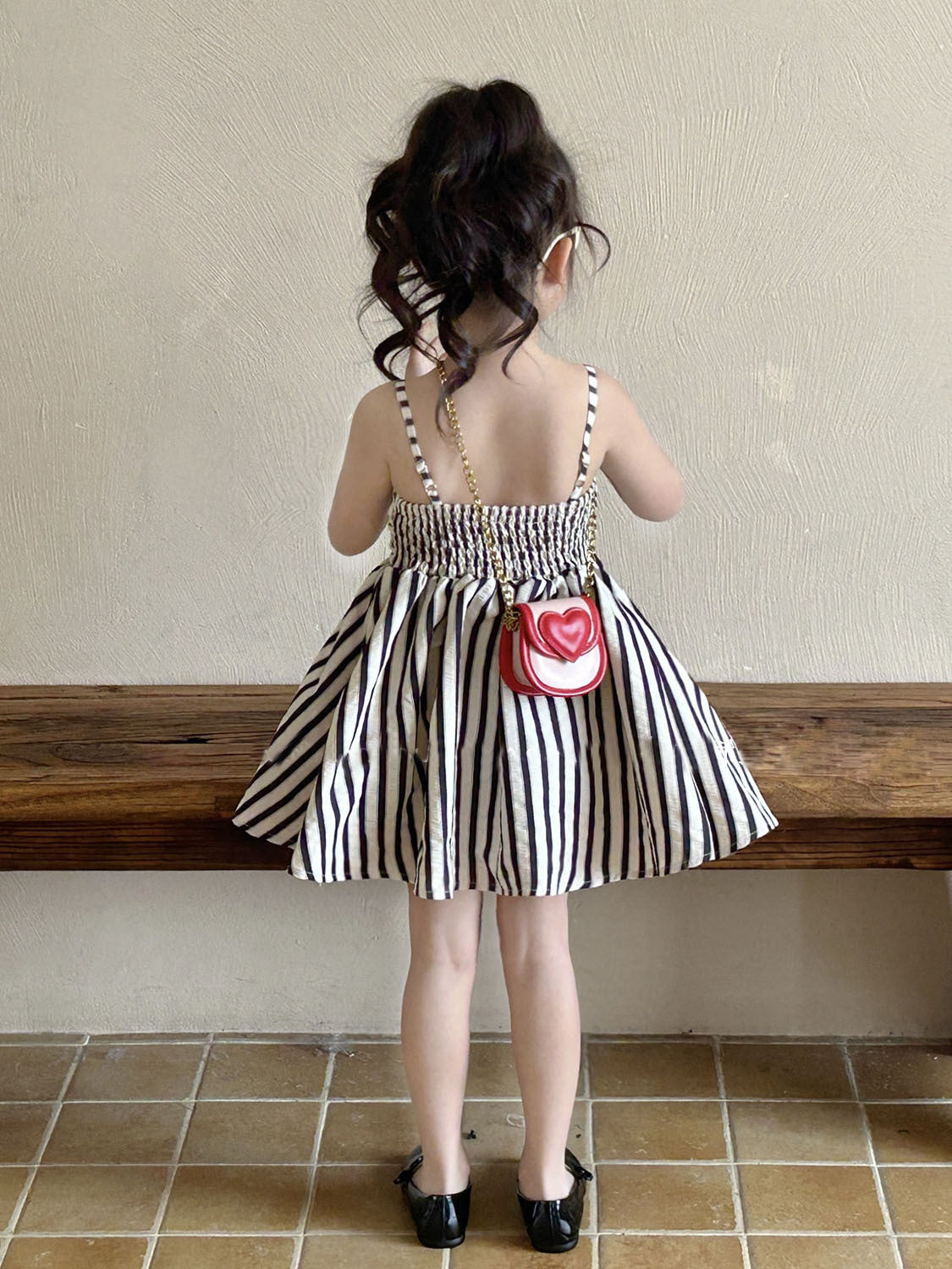 [5071080] - Baju Dress Gaun Pesta Lengan Kutung Fashion Anak Perempuan Cewek - Motif Striped - BABYHOKI STORE