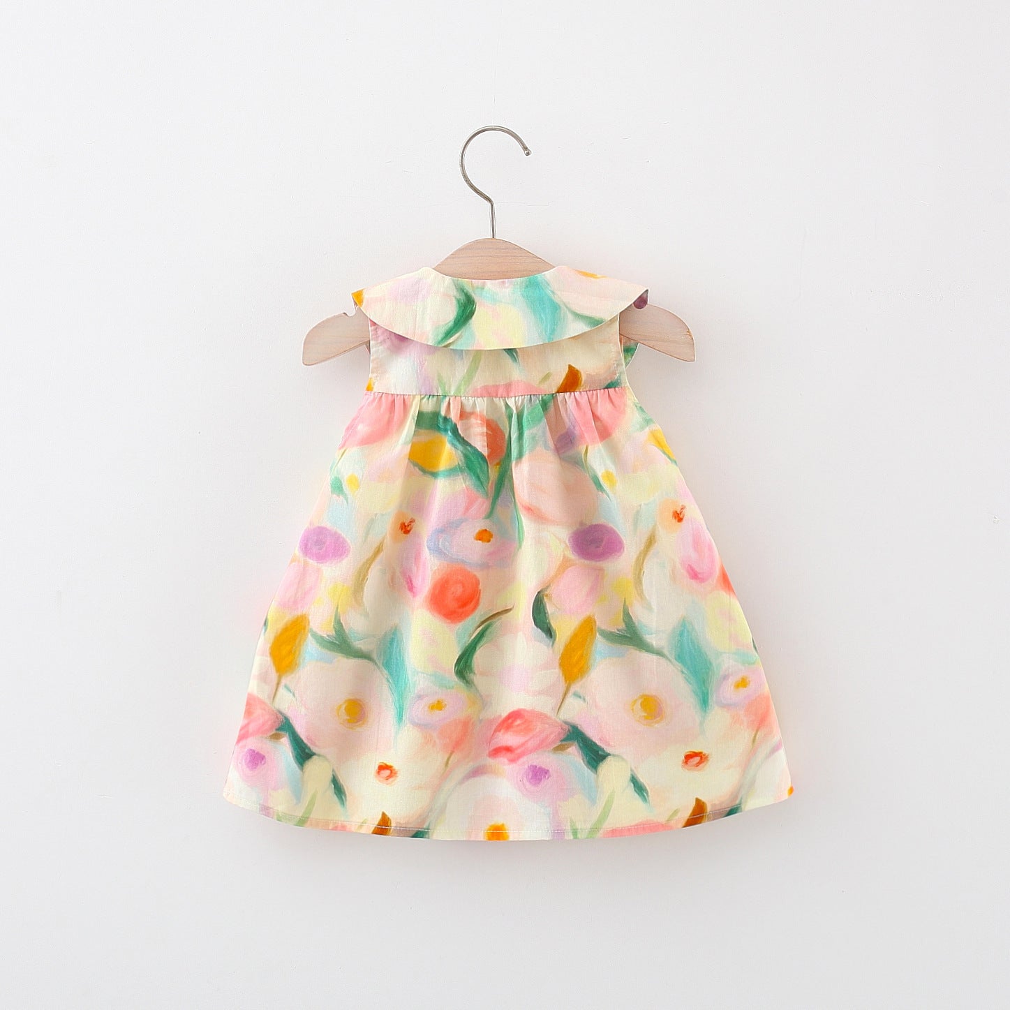 [340472] - Baju Dress Lengan Kutung Fashion Anak Perempuan - Motif Cute Big Flowers