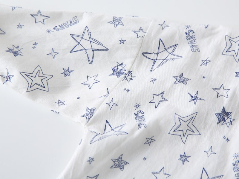 [383215] - Baju Atasan Kemeja Lengan Panjang Anak Laki-Laki - Motif Stars & Stripes