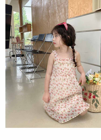 [507982] - Baju Dress Lengan Kutung Fashion Anak Perempuan - Motif Rubber Wrinkle