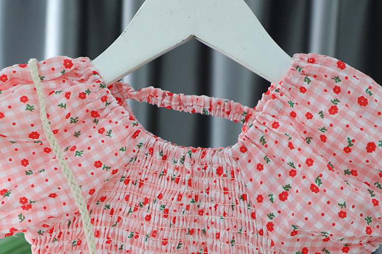 [340359] - Baju Setelan Blouse Celana Pendek Fashion Anak Perempuan - Motif Little Roses