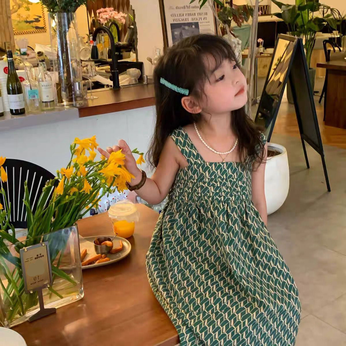 [507S192] - Baju Dress Kutung Fashion Anak Perempuan - Motif Neat Line