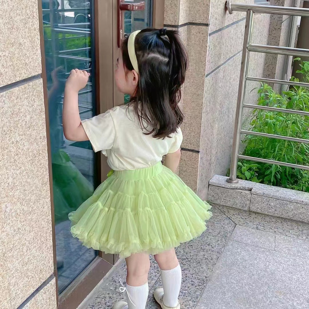 BABYHOKI STORE Usia 7 8 9 10 Tahun Baju Anak Tanggung Cewek [363644] - Setelan Atasan Lengan Pendek Bawahan Rok Pendek Anak Perempuan - Motif Flower Dew
