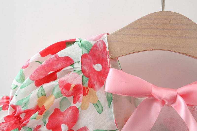 [340383] - Baju Mini Dress Fashion Anak Perempuan - Motif Powdered Flowers