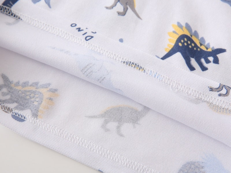 [383225] - Baju Atasan Kaos Polo Kerah Lengan Pendek Anak Laki-Laki Cowok - Motif White Dinosaur - BABYHOKI STORE - BABYHOKI STORE