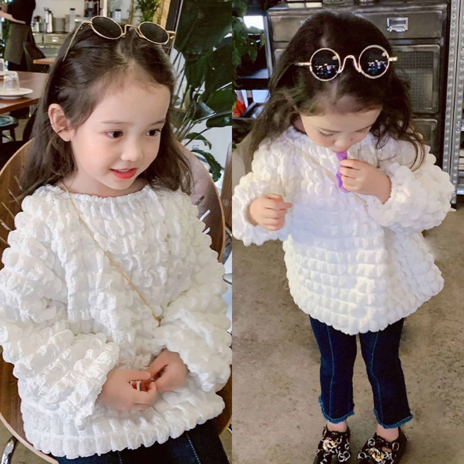 [507810] -Atasan Sweater Lengan Panjang Fashion Anak Perempuan Import - Motif Soft Cloud