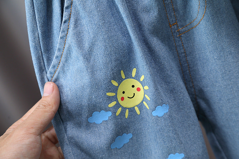 [345463] - Baju Setelan Kemeja Lengan Pendek Celana Panjang Anak Cowok Fashion- Motif Cute Animal