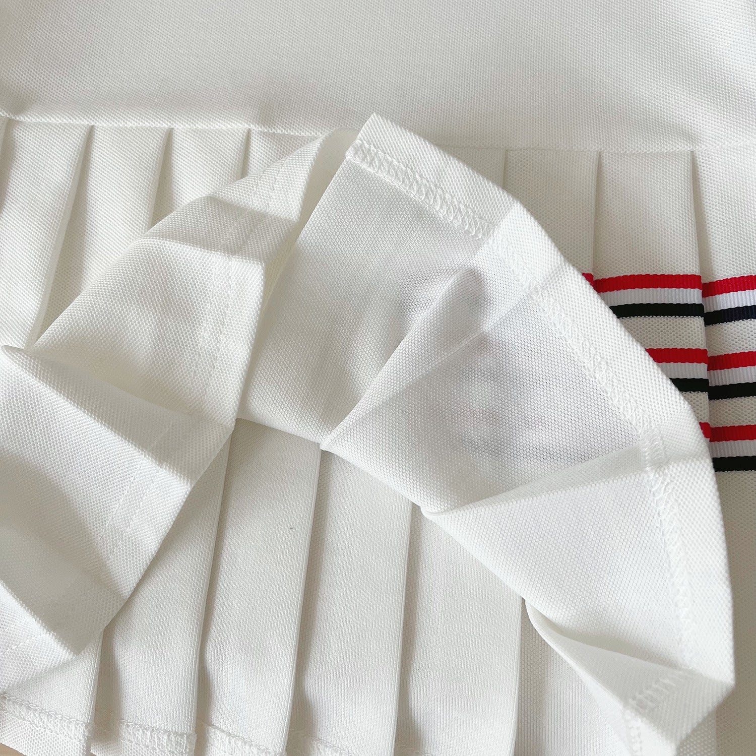 [963235] - Baju Gaun Dress Summer Kerah Polo Lengan Kutung Sporty Korean Style Anak Perempuan Cewek - Motif Color Stripe - BABYHOKI STORE