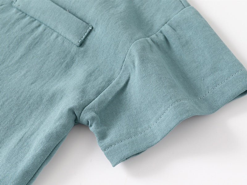 [383209] - Atasan Baju Kemeja Lengan Panjang Anak Laki-Laki Cowok - Motif Plain Shanghai Collar - BABYHOKI STORE