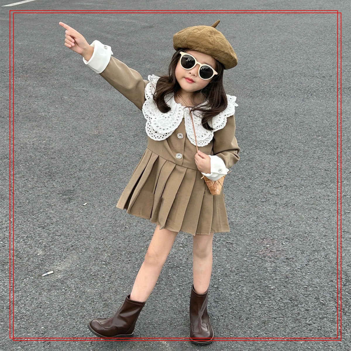 [507966] - Baju Dress Korea Fashion Anak Perempuan - Motif Fold Down
