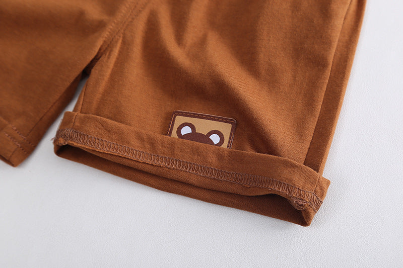 [345415] - Baju Setelan Kaos Lengan Pendek Celana Pendek Anak Cowok Fashion  - Motif Pocket Bear