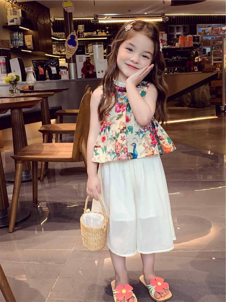 [5071090] - One Set 2in1 Baju Setelan Atasan Shanghai Lengan Kutung Bawahan Celana Panjang Putih Fashion Anak Perempuan Cewek - Motif Etnik Shanghai - BABYHOKI STORE