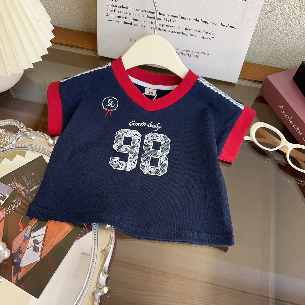 [963242] - One Set 2in1 Baju Setelan Atasan Kaos Lengan Pendek Bawahan Celana Rok Korean Sporty Style Pendek Anak Perempuan Cewek - Motif Stylish Letter - BABYHOKI STORE