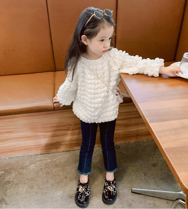 [507810] -Atasan Sweater Lengan Panjang Fashion Anak Perempuan - Motif Soft Cloud