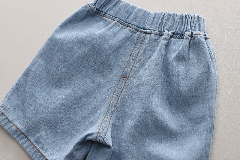 [368590] - One Set 2in1 Baju Setelan Atasan Kemeja Lengan Pendek Bawahan Celana Pendek Jeans Comfortable Fashion Anak Laki Laki Cowok - Motif Animals Cars - BABYHOKI STORE