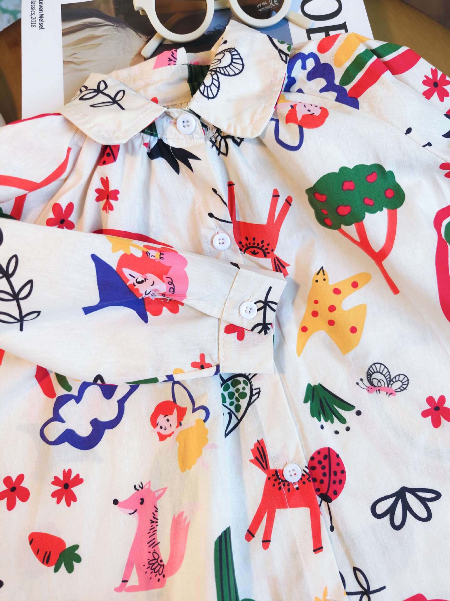 [363695] - Baju Tunik Dress Lengan Panjang Fashion Anak Perempuan Cewek - Motif Random Nature Korea