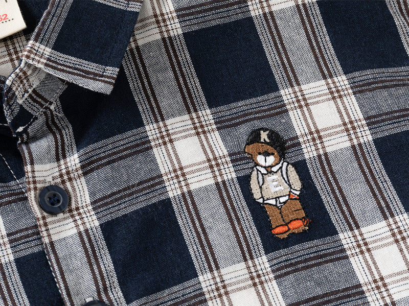 [383207] - Baju Atasan Kemeja Lengan Panjang Anak Laki-Laki - Motif Plaid / Tartan